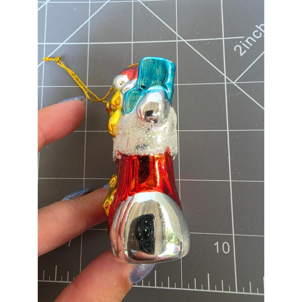 Vintage 1998 Avon Collection  Christmas Ornament Teddy Bear Santa Hat Glitter 3